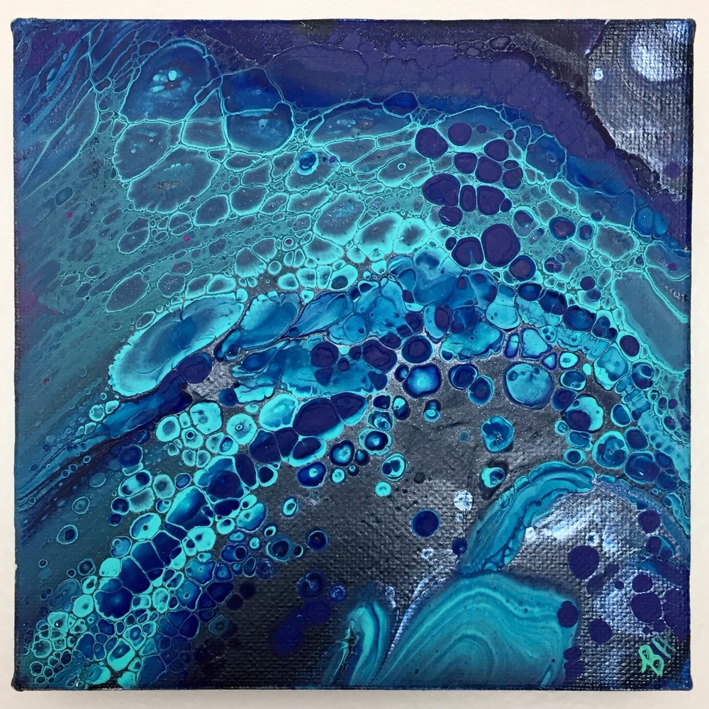 Blue Pour Painting